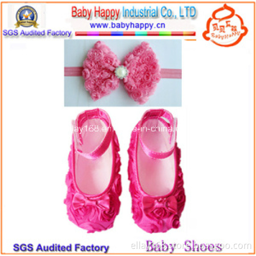 Guangzhou Shoe Factory Cheap Wholesaler Hot Sales Rosette Baby Shoes